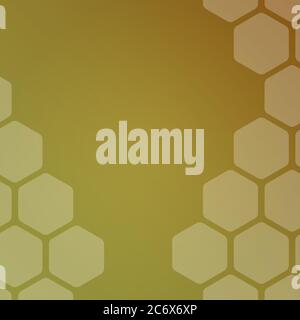 Abstract background with honey hexagons. Web blank card design. Honeycomb vector illustration. Stock Vector