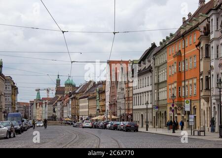 Augsburg, Germany townscape on Maximilianstrasse. Stock Photo