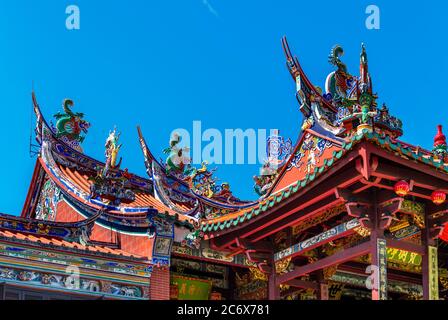 Roof of Seh Tek Tong Cheah Kongsi, a Chinese clan house in the Colonial district, George Town, Penang, Malaysia Stock Photo