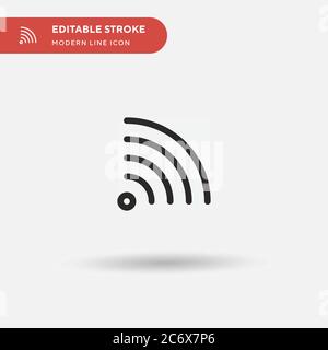 Rss Simple vector icon. Illustration symbol design template for web mobile UI element. Perfect color modern pictogram on editable stroke. Rss icons for your business project Stock Vector