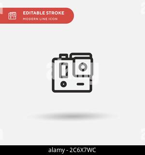 Camcorder Simple vector icon. Illustration symbol design template for web mobile UI element. Perfect color modern pictogram on editable stroke. Camcorder icons for your business project Stock Vector