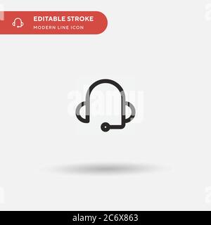 Headphones Simple vector icon. Illustration symbol design template for web mobile UI element. Perfect color modern pictogram on editable stroke. Headphones icons for your business project Stock Vector