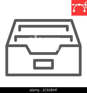 Archive line icon, ui and button, storage sign vector graphics, editable stroke linear icon, eps 10. Stock Vector