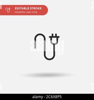 Plugs Simple vector icon. Illustration symbol design template for web mobile UI element. Perfect color modern pictogram on editable stroke. Plugs icons for your business project Stock Vector