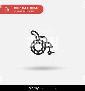 Wheelchair Simple vector icon. Illustration symbol design template for web mobile UI element. Perfect color modern pictogram on editable stroke. Wheelchair icons for your business project Stock Vector