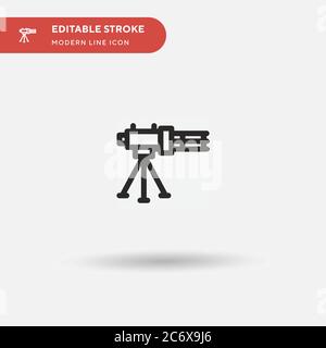 Machine Gun Simple vector icon. Illustration symbol design template for web mobile UI element. Perfect color modern pictogram on editable stroke. Machine Gun icons for your business project Stock Vector