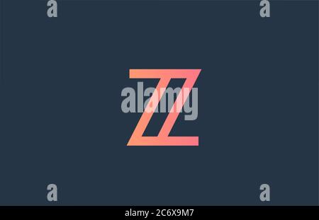 pink alphabet letter logo Z icon for company and business. Simple line design for corporate Stock Vector