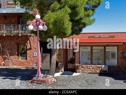 Jerome is the historic 19th century copper mining town in Arizona and the largest Ghost Town in America Stock Photo