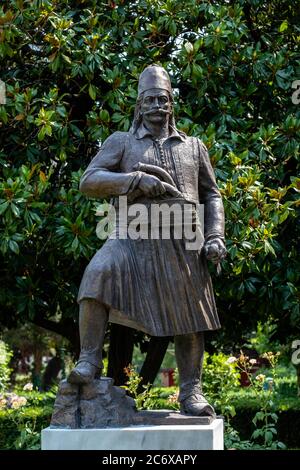 Georgios Karaiskakis, Hero of the Greek War of Independence of Greece. Statue of the city of Ioannina. Stock Photo