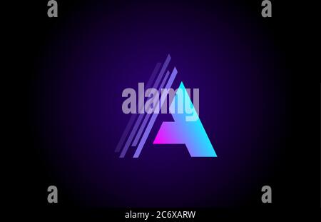 pink and blue A alphabet letter logo icon for company and business with ...