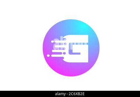 G alphabet letter logo for business and company. Blue pink circle design for identity Stock Vector
