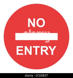 Stop sign, icon NO ENTRY vector. Red color singe symbol illustration . Stock Vector