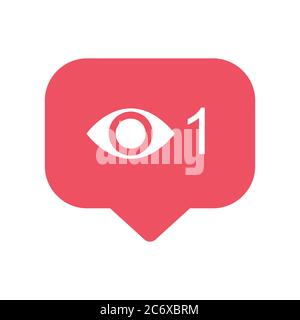 View popular icon notification symbol instagram. Button for social media . Stock Vector
