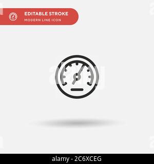 Speedometer Simple vector icon. Illustration symbol design template for web mobile UI element. Perfect color modern pictogram on editable stroke. Speedometer icons for your business project Stock Vector