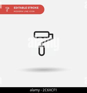 Paint Roller Simple vector icon. Illustration symbol design template for web mobile UI element. Perfect color modern pictogram on editable stroke. Paint Roller icons for your business project Stock Vector