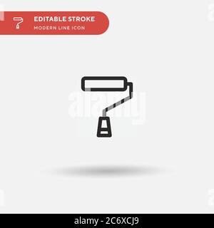 Paint Roller Simple vector icon. Illustration symbol design template for web mobile UI element. Perfect color modern pictogram on editable stroke. Paint Roller icons for your business project Stock Vector