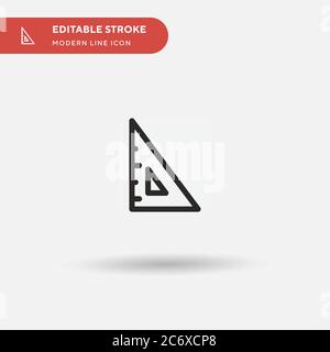 Ruler Simple vector icon. Illustration symbol design template for web mobile UI element. Perfect color modern pictogram on editable stroke. Ruler icons for your business project Stock Vector