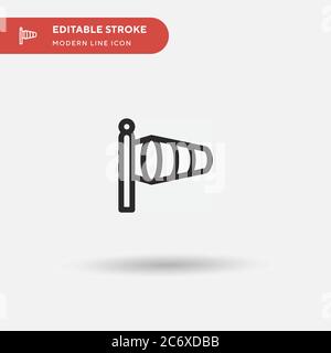 Wind Sign Simple vector icon. Illustration symbol design template for web mobile UI element. Perfect color modern pictogram on editable stroke. Wind S Stock Vector