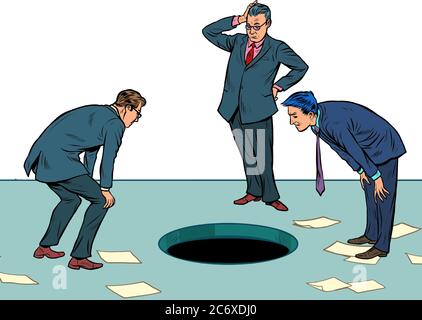 Businessmen and the problem. Finding the best solution Stock Vector
