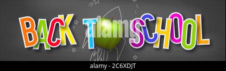 Back to school typography design. Stock Vector