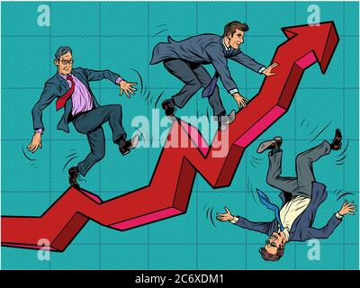 Businesses compete for growth indicators Stock Vector