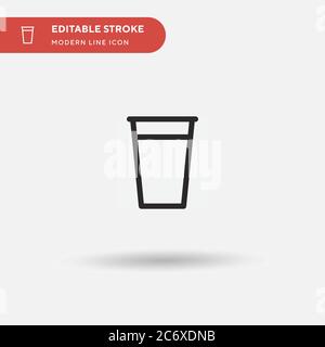 Plastic Cup Simple vector icon. Illustration symbol design template for web mobile UI element. Perfect color modern pictogram on editable stroke. Plastic Cup icons for your business project Stock Vector