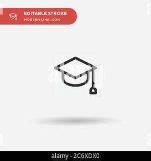Mortarboard Simple vector icon. Illustration symbol design template for web mobile UI element. Perfect color modern pictogram on editable stroke. Mortarboard icons for your business project Stock Vector
