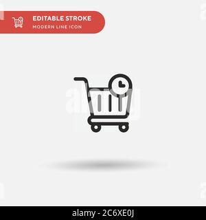 Shopping Cart Simple vector icon. Illustration symbol design template for web mobile UI element. Perfect color modern pictogram on editable stroke. Shopping Cart icons for your business project Stock Vector
