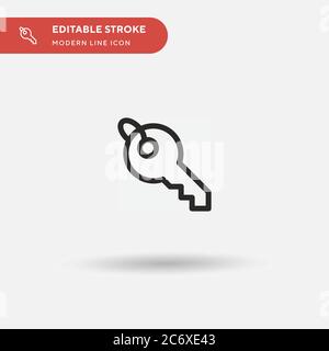 Key Simple vector icon. Illustration symbol design template for web mobile UI element. Perfect color modern pictogram on editable stroke. Key icons for your business project Stock Vector