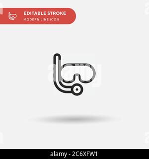 Diving Goggles Simple vector icon. Illustration symbol design template for web mobile UI element. Perfect color modern pictogram on editable stroke. Diving Goggles icons for your business project Stock Vector