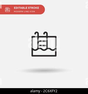 Swimming Pool Simple vector icon. Illustration symbol design template for web mobile UI element. Perfect color modern pictogram on editable stroke. Swimming Pool icons for your business project Stock Vector