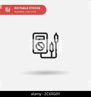 Voltmeter Simple vector icon. Illustration symbol design template for web mobile UI element. Perfect color modern pictogram on editable stroke. Voltmeter icons for your business project Stock Vector
