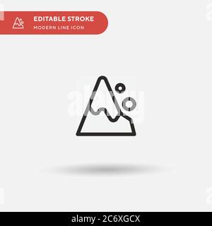 Mountain Simple vector icon. Illustration symbol design template for web mobile UI element. Perfect color modern pictogram on editable stroke. Mountain icons for your business project Stock Vector
