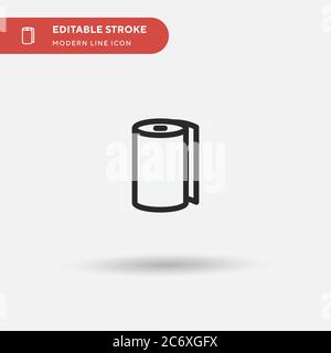 Paper Roll Simple vector icon. Illustration symbol design template for web mobile UI element. Perfect color modern pictogram on editable stroke. Paper Roll icons for your business project Stock Vector