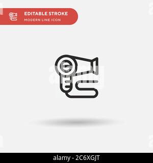 Hairdryer Simple vector icon. Illustration symbol design template for web mobile UI element. Perfect color modern pictogram on editable stroke. Hairdryer icons for your business project Stock Vector