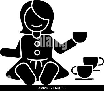 Baby doll glyph icon. Silhouette symbol. Negative space. Vector ...