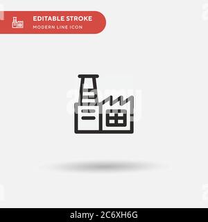 Factory Simple vector icon. Illustration symbol design template for web mobile UI element. Perfect color modern pictogram on editable stroke. Factory icons for your business project Stock Vector