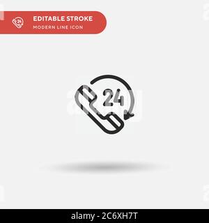 Hours Simple vector icon. Illustration symbol design template for web mobile UI element. Perfect color modern pictogram on editable stroke. Hours icons for your business project Stock Vector