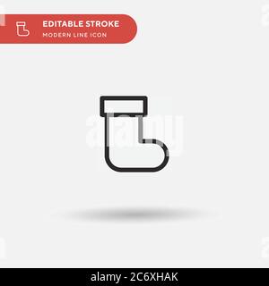 Christmas Sock Simple vector icon. Illustration symbol design template for web mobile UI element. Perfect color modern pictogram on editable stroke. Christmas Sock icons for your business project Stock Vector