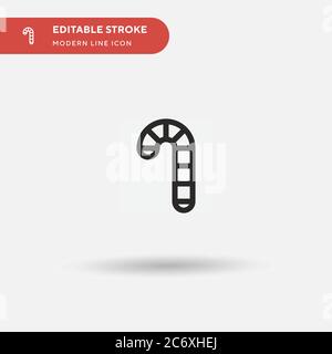 Candy Cane Simple vector icon. Illustration symbol design template for web mobile UI element. Perfect color modern pictogram on editable stroke. Candy Cane icons for your business project Stock Vector