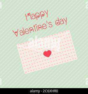 Happy valentines day design template envelope. Valentine s Day poster Stock Vector