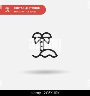 Island Simple vector icon. Illustration symbol design template for web mobile UI element. Perfect color modern pictogram on editable stroke. Island icons for your business project Stock Vector