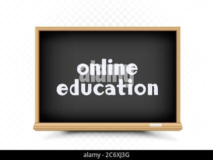 online education text draw on blackboard Stock Vector