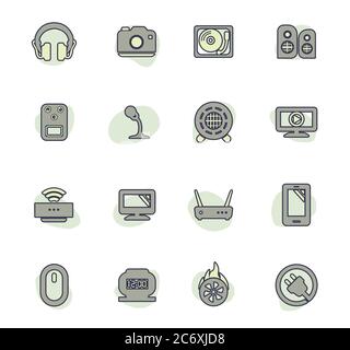 Devices icons set Stock Vector