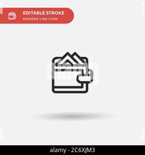 Wallet Simple vector icon. Illustration symbol design template for web mobile UI element. Perfect color modern pictogram on editable stroke. Wallet ic Stock Vector