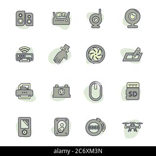 Devices icons set Stock Vector