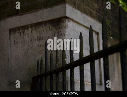 Inscription at the entrance to Old Chiswick Cemetery, Chiswick, West London, UK Stock Photo