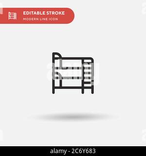 Bunk Bed Simple vector icon. Illustration symbol design template for web mobile UI element. Perfect color modern pictogram on editable stroke. Bunk Be Stock Vector