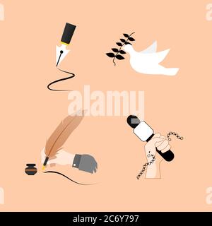 happy world press freedom day illustration vector Stock Vector