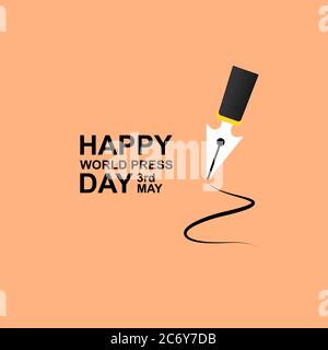 happy world press freedom day illustration vector Stock Vector